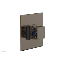 Phylrich 4-593-047X044 - Antique Brass Jolie Square Thermostatic/Pressure Balance Shower Trim With Square Cutaway Handle An