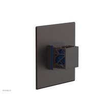 Phylrich 4-593-05WX044 - Weathered Copper Jolie Square Thermostatic/Pressure Balance Shower Trim With Square Cutaway Handle