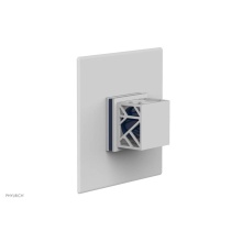 Phylrich 4-593-050X044 - Satin White Jolie Square Thermostatic/Pressure Balance Shower Trim With Square Cutaway Handle And