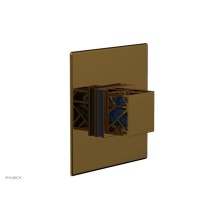 Phylrich 4-593-002X044 - French Brass (Living Finish) Jolie Square Thermostatic/Pressure Balance Shower Trim With Square Cu