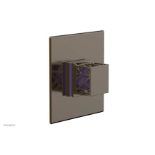 Phylrich 4-593-047X046 - Antique Brass Jolie Square Thermostatic/Pressure Balance Shower Trim With Square Cutaway Handle An