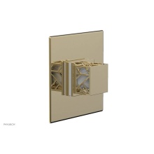 Phylrich 4-593-03UX051 - Polished Brass Uncoated (Living Finish) Jolie Square Thermostatic/Pressure Balance Shower Trim Wit