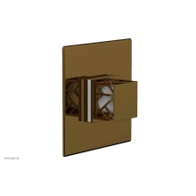 Phylrich 4-593-002X051 - French Brass (Living Finish) Jolie Square Thermostatic/Pressure Balance Shower Trim With Square Cu