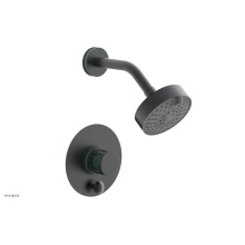 Phylrich 4-677-15GX049 - Gunmetal Gray Jolie Pressure Balance Shower Set With Round Diverter Trim, Round Cutaway Handle, An