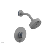 Phylrich 4-677-050X043 - Satin White Jolie Pressure Balance Shower Set With Round Diverter Trim, Round Cutaway Handle, And