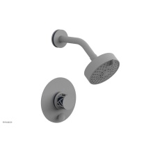 Phylrich 4-677-050X044 - Satin White Jolie Pressure Balance Shower Set With Round Diverter Trim, Round Cutaway Handle, And