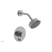 Phylrich 4-677/026X046 - Polished Chrome Jolie Pressure Balance Shower Set With Round Diverter Trim, Round Cutaway Handle,
