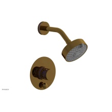Phylrich 4-677-002X046 - French Brass (Living Finish) Jolie Pressure Balance Shower Set With Round Diverter Trim, Round Cut
