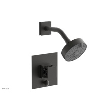 Phylrich 4-678/10BX041 - Oil Rubbed Bronze Jolie Pressure Balance Shower Set With Square Diverter Trim, Square Cutaway Hand