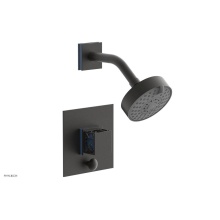 Phylrich 4-678/10BX043 - Oil Rubbed Bronze Jolie Pressure Balance Shower Set With Square Diverter Trim, Square Cutaway Hand