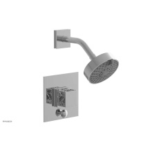 Phylrich 4-678-026X051 - Polished Chrome Jolie Pressure Balance Shower Set With Square Diverter Trim, Square Cutaway Handle