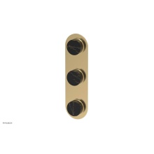Phylrich 4-713/004X030 - Trim Plate Black Mrbl Three Handle Rnd Circ
