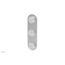 Phylrich 4-713/026X031 - Trim Plate White Mrbl Three Handle Rnd Circ