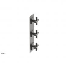 Phylrich 4-722/10B - CROI - Thermostatic Valve with Two Volume Control - Cross Handles
