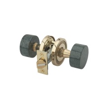 Phylrich 5092/05W - Grn Mrbl Door Knob Pass  Set
