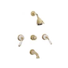 Phylrich K2338B-SF3 - VALENCIA Three Handle ''White Marble'' Tub and Shower Set K2338B