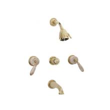 Phylrich K2338D-SF4 - VALENCIA Three Handle ''Beige Marble'' Tub and Shower Set K2338D
