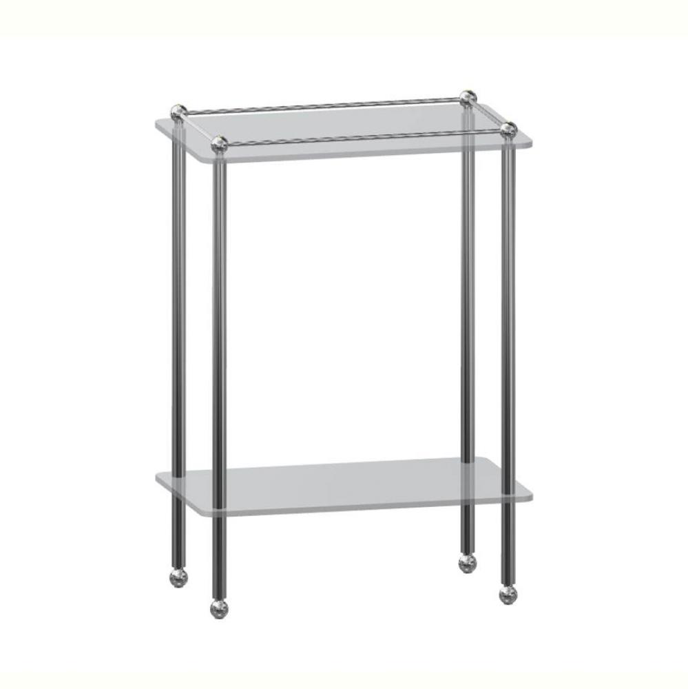 Kingston Chrome F/S Traditional Two Tier Glass Shelf W/Feet