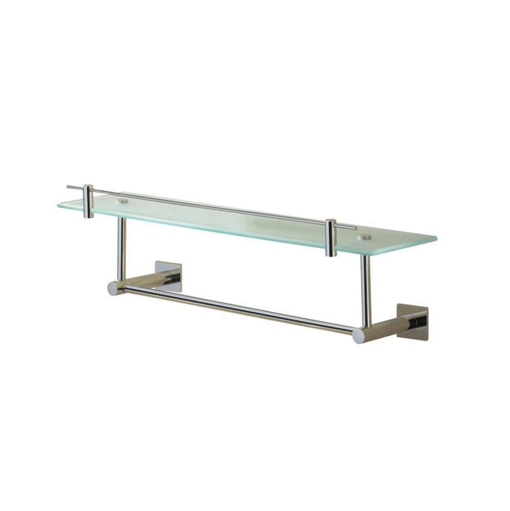 Braga Chrome Finish Glass Shelf With Under Rail (23 5/8'')