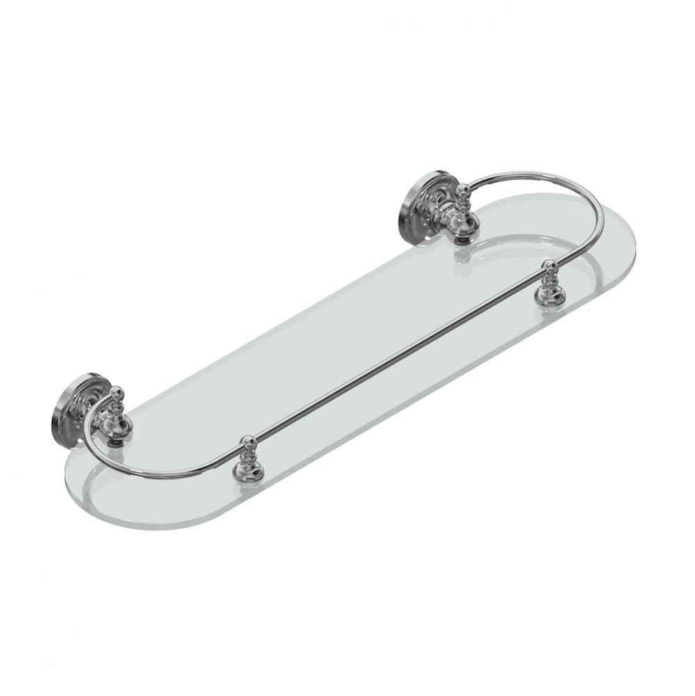 Olympia Chrome Glass Shelf W/Gallery Rail 19-3/4''