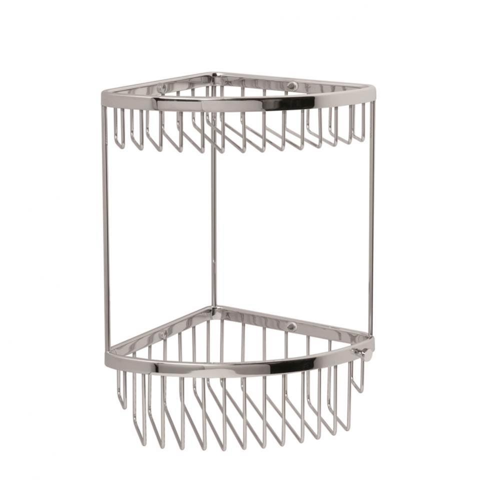 Classic Chrome 2-Tier Corner Basket 6'' X 6'' X 12 1/4''