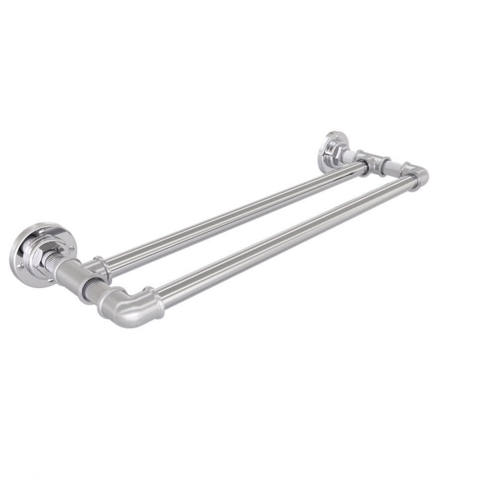 Industrial Chrome Double Towel Rail, 18''