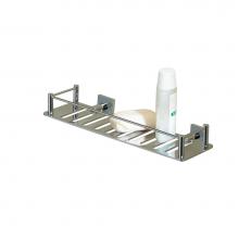 Valsan 53605CR - Essentials Chrome Rectangular Shower Shelf With Square Backplates 11 3/4'' X 2 1/2'