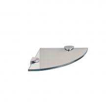 Valsan M292320CR - Classic Chrome Glass Corner Shelf, 8'' X 8''