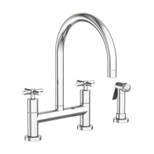 Newport Brass 1500-5412-26 - East Linear® Kitchen Bridge Faucet with Side Spray