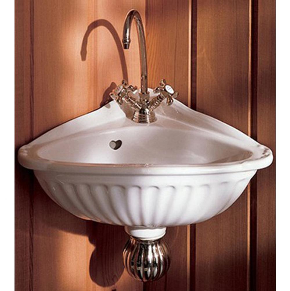 ''Carline'' Vitreous China Corner Sink in White