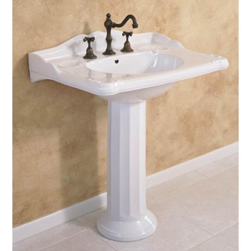 ''Charleston'' Washbasin Only in White, 3 Hole