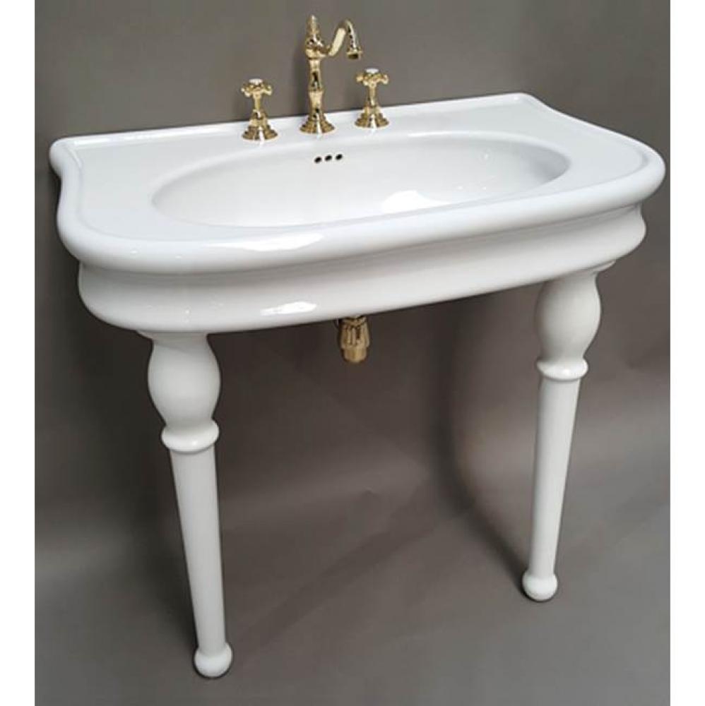 ''Belle Epoque'' Single Basin Lavatory Table Only in White