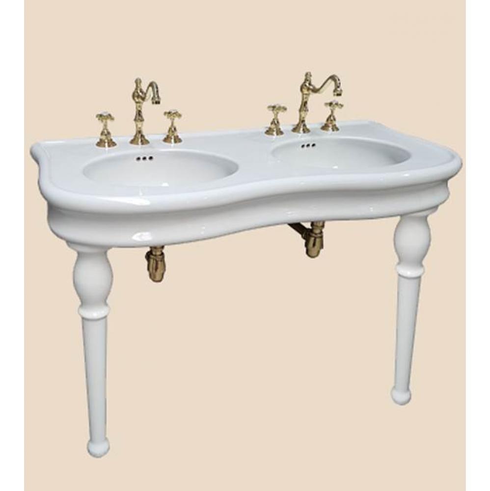 ''Belle Epoque Double Basin Lavatory Table Only in White