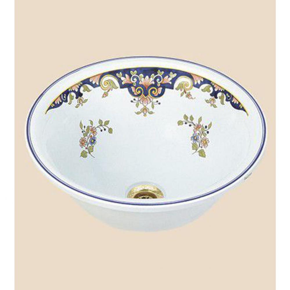 ''Sambre'' Ceramic Round Countertop Lavatory Bowl in White