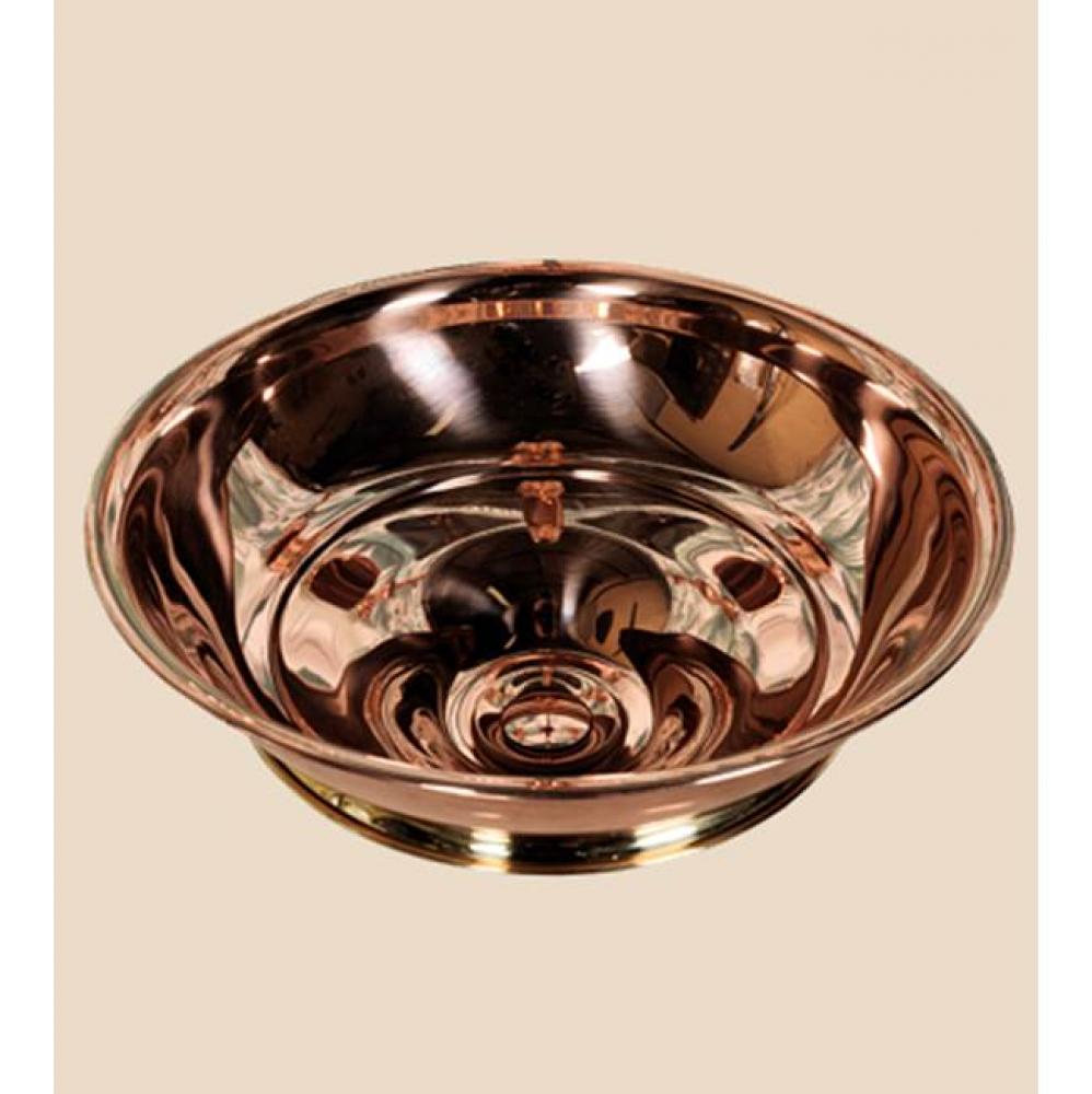 Copper and Brass Vessel Bowl in Polished Copper and Brass