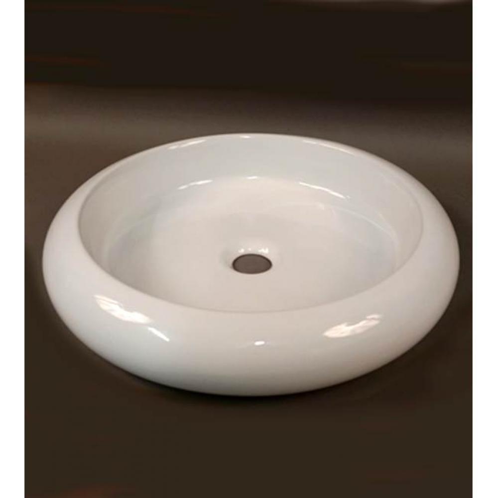 ''Lune'' Porcelain Round Contertop Lavatory Bowl in White