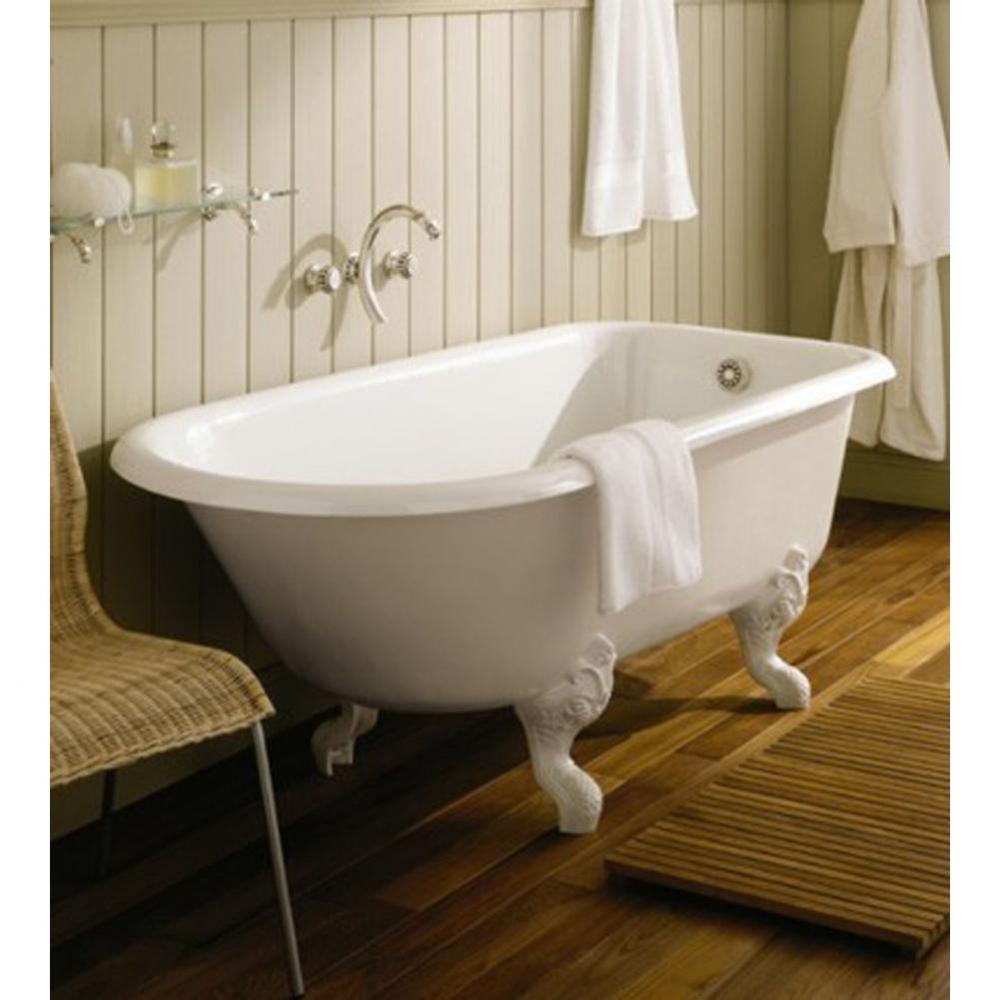Cast Iron ''Retro'' 5 1/2 Foot Bathtub and Cast Iron Feet in White