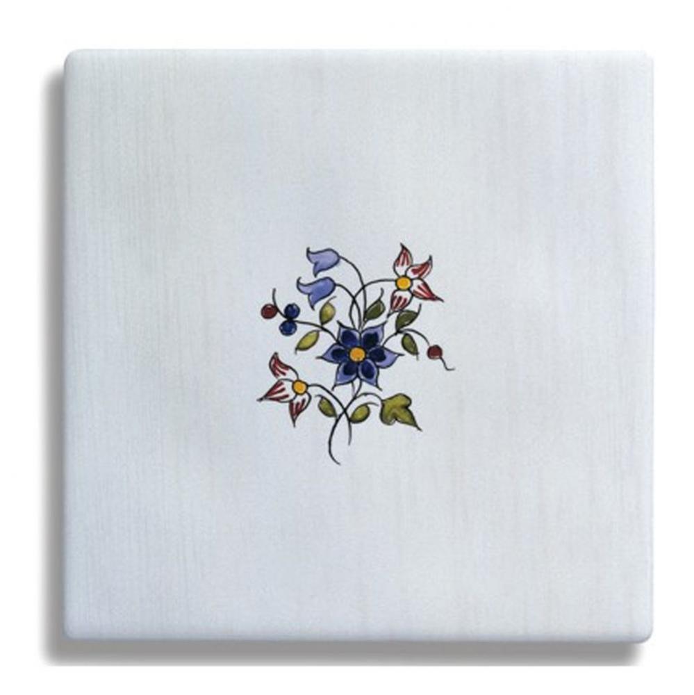 ''Duchesse'' Small Central Pattern Tile in Vieux Rouen