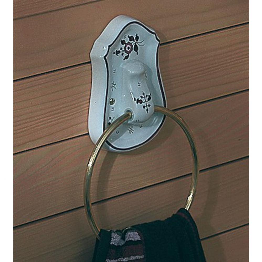 ''Neptune'' Towel Ring in Moustier Rose, Old Gold