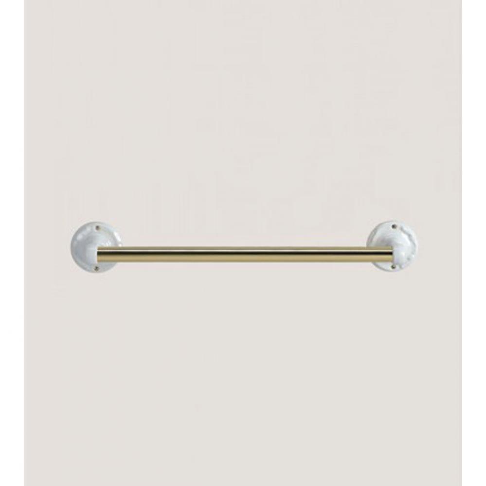 ''Charleston'' 24'' Towel Bar in White, Polished Brass