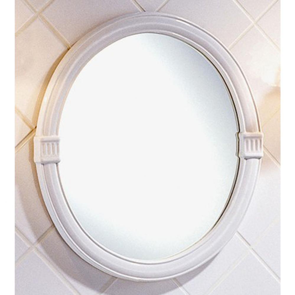''Charleston'' Oval Mirror in White