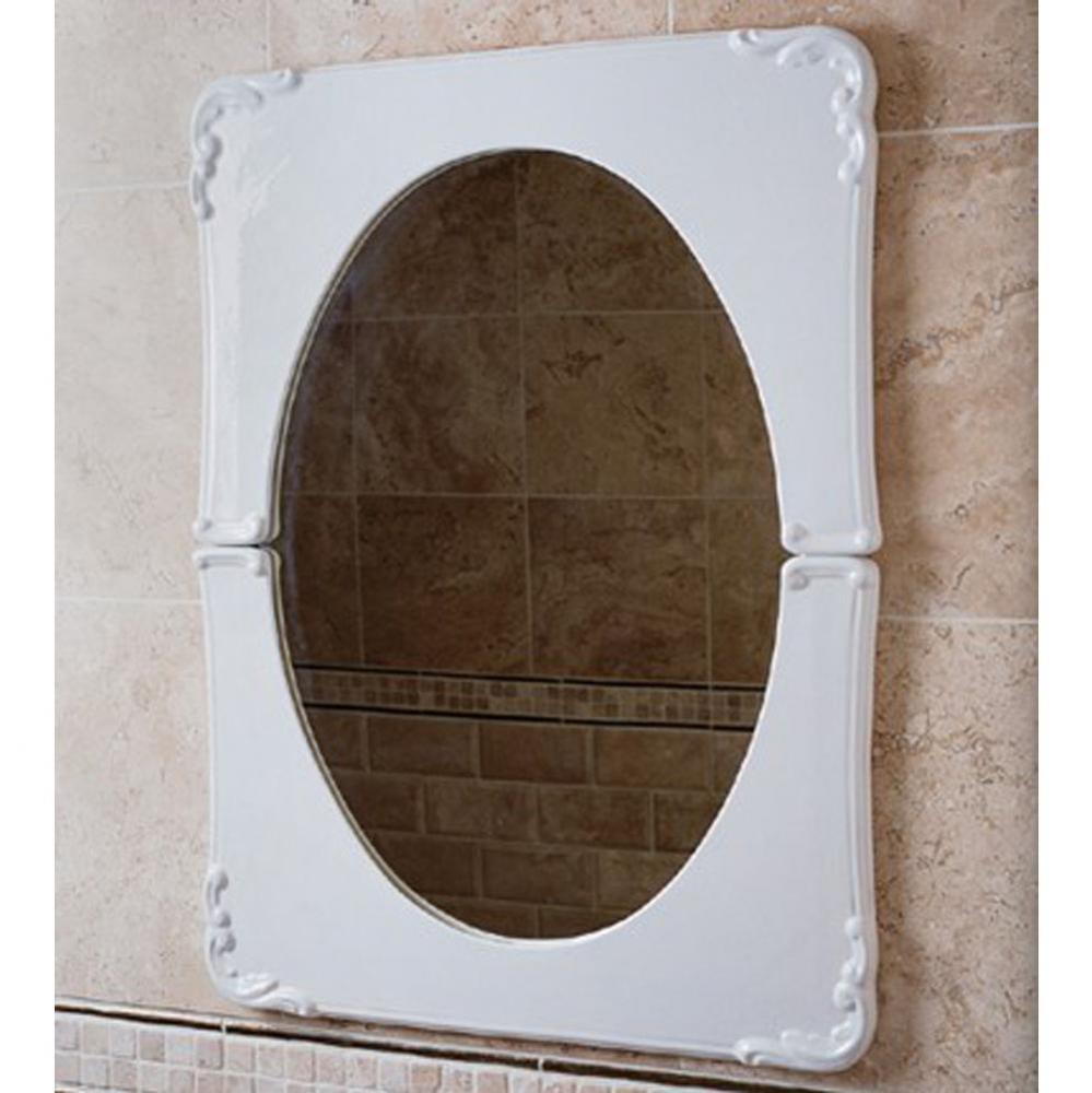 ''Charleston'' Rectangular Mirror in White