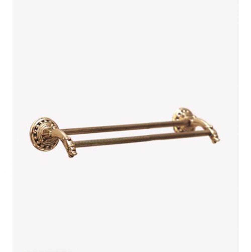 ''Pompadour'' 18-inch Double Towel Bar in French Weathered Brass