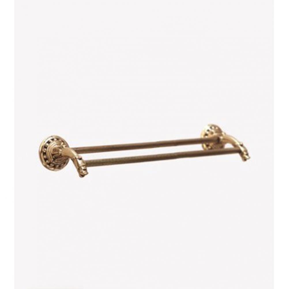 ''Pompadour'' 24-inch Double Towel Bar in Polished Brass