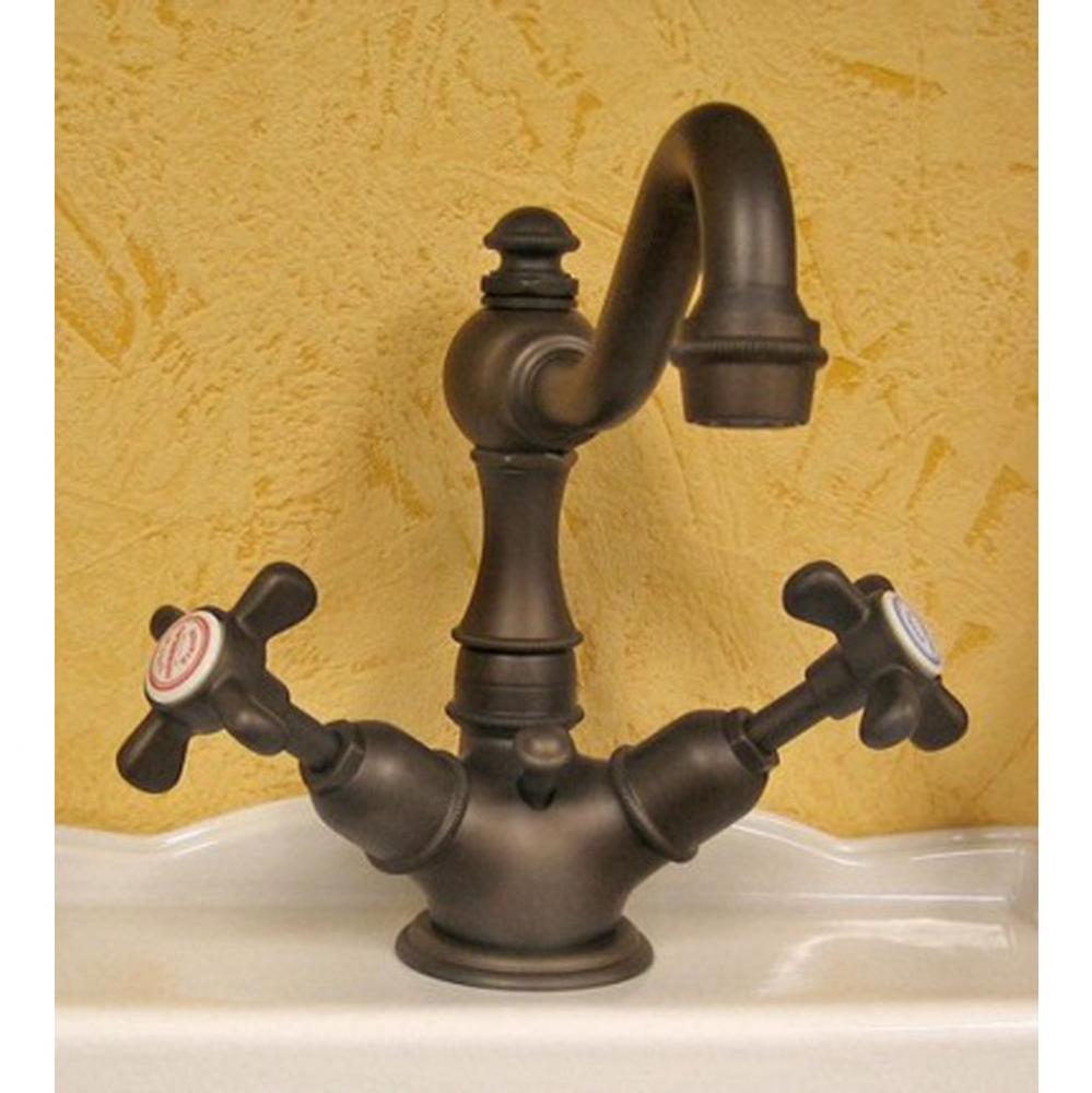 ''Royale'' Single-Hole Basin Mixer in Weathered Brass