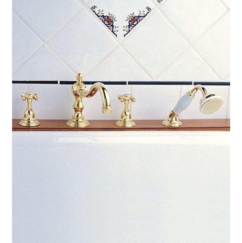 ''Royale'' Roman Tub Set 4-Hole Deck Mounted in Polished Brass