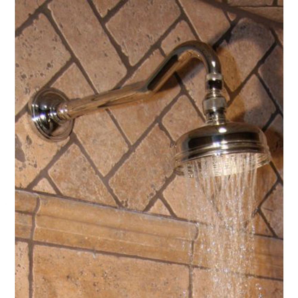''Royale'' Wall Mounted Showerhead, Arm and Flange in French Weathered Brass