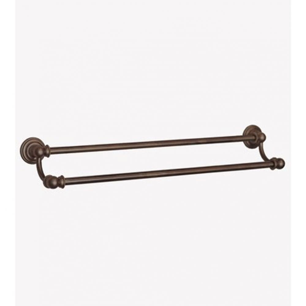 ''Royale'' Double Towel Bar in French Weathered Brass