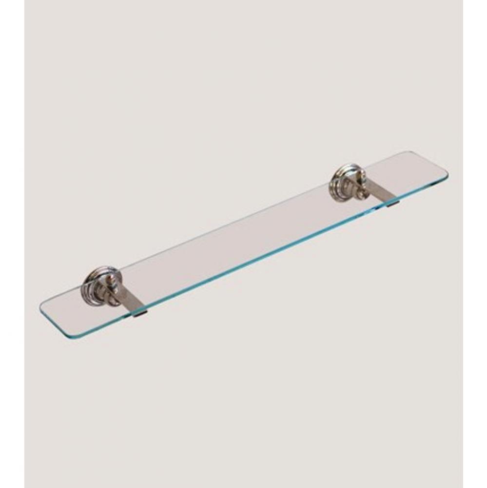 ''Royale'' Glass Shelf with Metal Brackets in Polished Brass