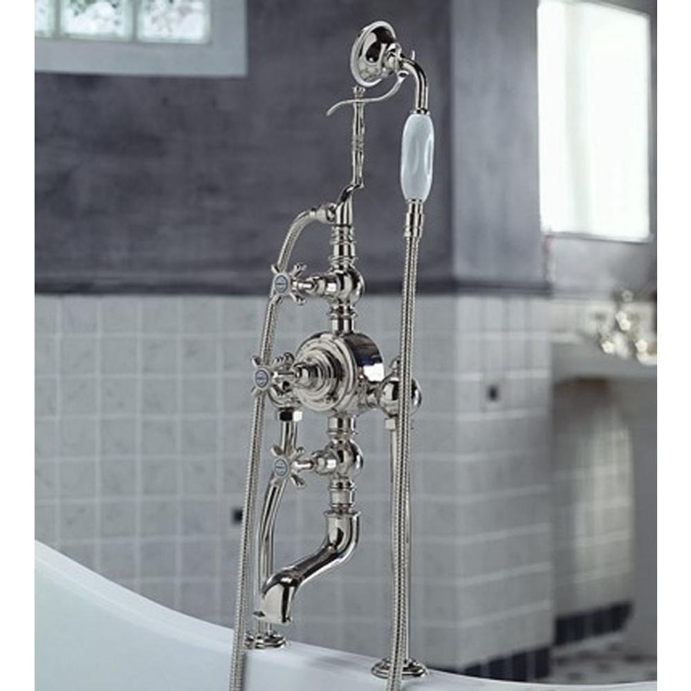 ''Royale'' Exposed Tub and Shower Thermostatic Mixer Deck Mounted in Polished